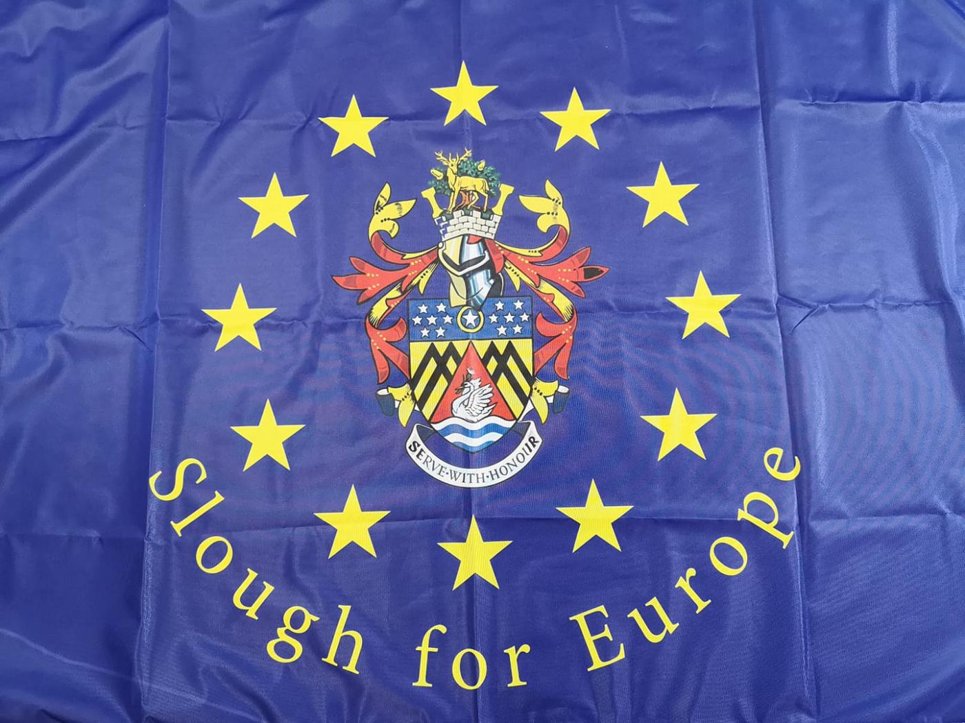 Slough for Europe Flag (EU Flag with Slough coat of arms in the centre)