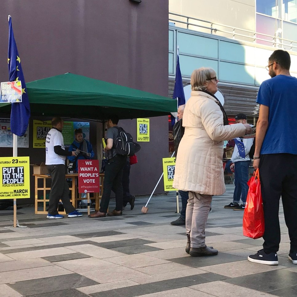 People's Vote street stall in Slough on 23rd February